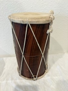 Indian Rope Wooden Dholak Double Drum Handmade Dholak Vintage 9.75 X 6 Inches