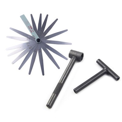 Engine Valve Screw Adjusting Spanner Tool + Feeler Gauge for Motorcycle po