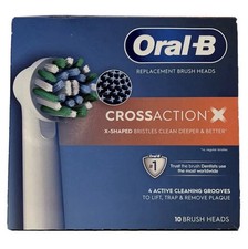Genuine Oral-B CrossAction X Replacement Brush Heads 10 Count Open Box NEW