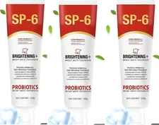 3 Pack SP-6 Ultra Whitening Probiotic Toothpaste - Fresh Breath & Deep Cleaning