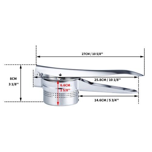 Stainless Steel Potato Ricer No Lumps Potato Masher Press Large Vegetables Tool - Picture 4 of 12