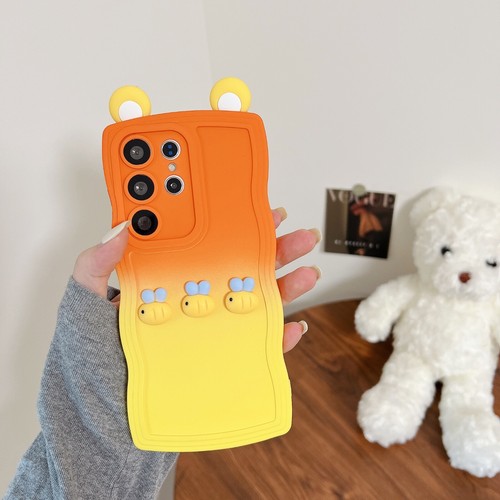 Estuche de silicona suave para teléfonos celulares Little Bee Wave de dibujos animados naranja/amarillo degradado - Imagen 10 de 10