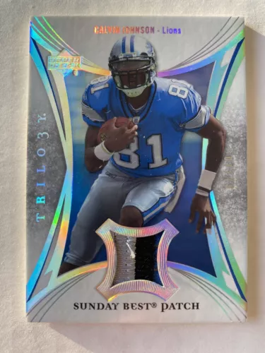 2007 Upper Deck #SB-CJ Trilogy Tri Patch Ser #ed 7/79 Calvin Johnson RC