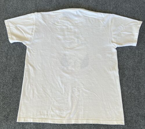Womens VTG Art To Wear T-Shirt Hand Painted Cat Birdhouse Bees White Cottage - Picture 2 of 11