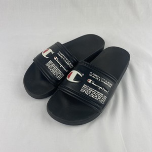 champion men's ipo jock black & white slide sandals