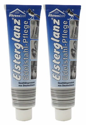 2x 150ml Elsterglanz Orig, Edelstahl-Pflege Edelstahl Politur Edelstahlreiniger