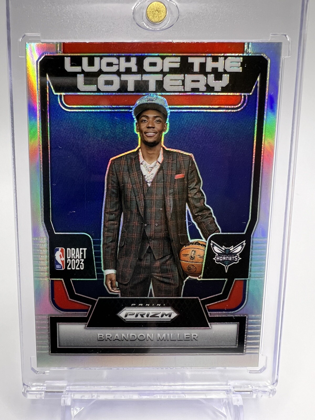 🏀🔥2023-24 Prizm Brandon Miller (RC) Luck Of The Lottery Silver Prizm SP🔥🏀