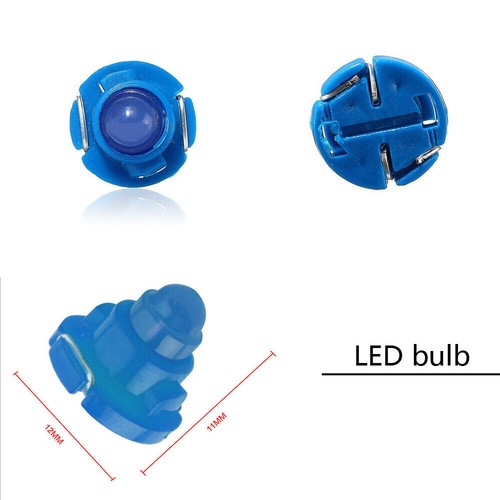 10x Blue T4.7 Car Dashboard Bulbs Dash Climate Control Instrument Base LED Light - Picture 7 of 12