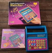 Vintage 1986 Texas Instruments Math Star Calculator Game Complete In Box VTG 80s
