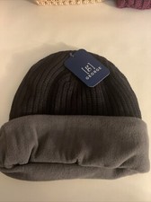 Winter Warm NEW Gray  Black Fleece Lined Cuff Beanie Stocking Caps