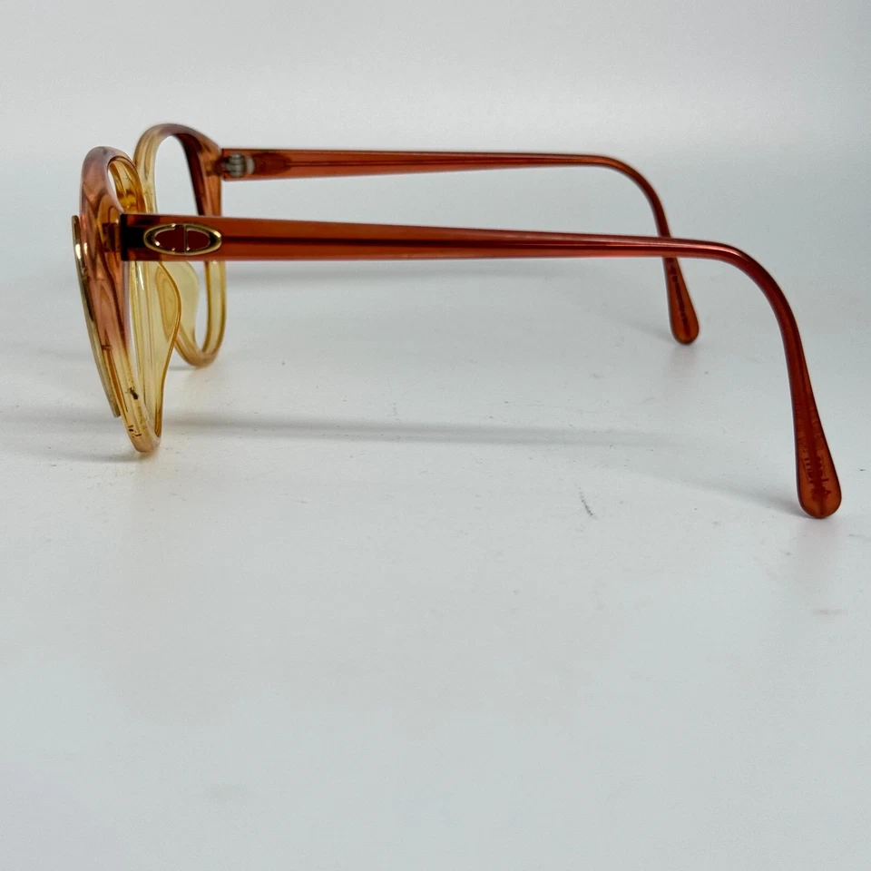 Monturas de gafas Christian Dior vintage amarillo naranja para mujer 57-13 H5544 Foto 2 de 4