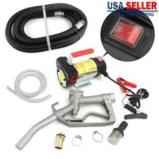 Electric Fuel Transfer Pump Diesel Kerosene Oil Commercial Auto 12V DC w/Nozzle