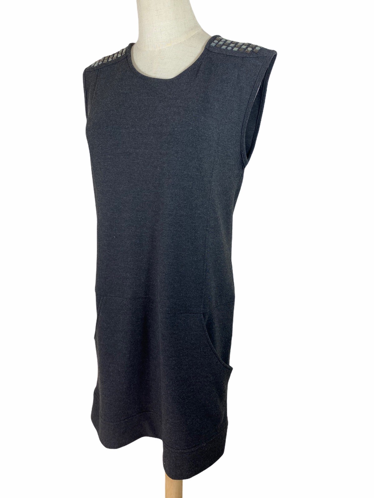 Massimo Dutti Grey Womens Shift Knit Dress Size L 34 Embellished Good 4 Layering thumbnail 5