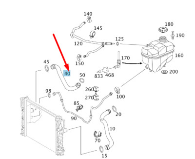 NEW MERCEDES-BENZ E W211 BOTTOM RADIATOR COOLANT HOSE A2115015482  