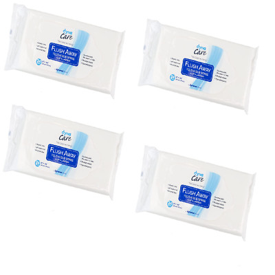 4 pack Dynarex DynaCare Flushable Wipes Wet Bathroom Hygiene Adults EXTRA LARGE