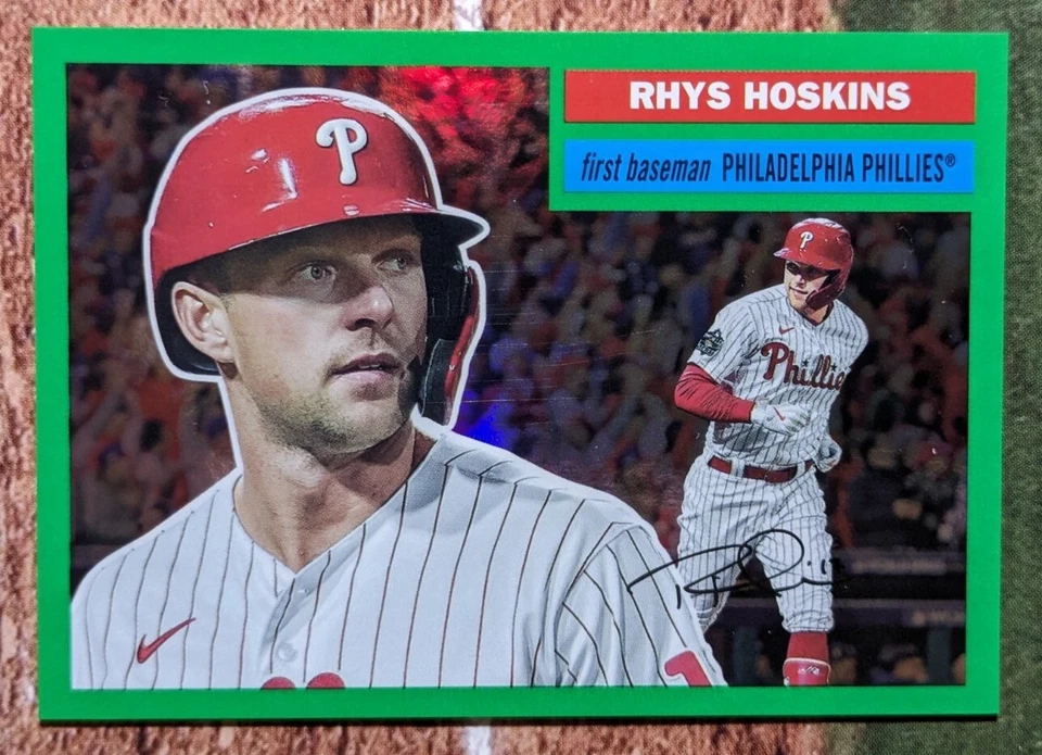 2023 Topps Archives Rhys Hoskins Green Foil Parallel Sp /99 #20 Philadelphia  - Image 2 of 4