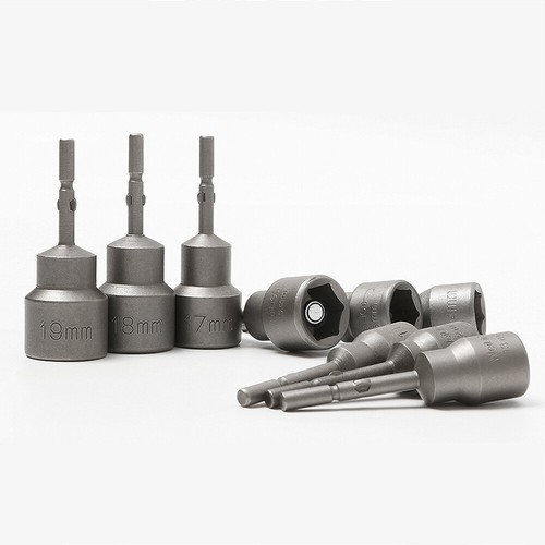 5pcs 5 -19mm Round Shank Nut Driver Bit Set Hex Magnetic Metric Socket - Picture 10 of 36