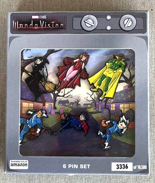 New! Wanda Vision 6 Pin Box Set Amazon Limited Edition Disney Marvel Studios