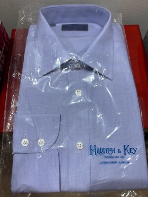 NEW - HILDITCH & KEY SHIRT (-55% off retail price) - in Blue End on End Cotton