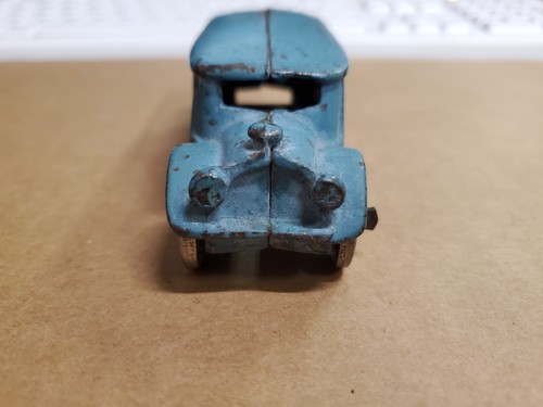 Vtg 1920S A.C. Williams Cast Iron Blue Tour Bus W/ Metal Wheels 5 Windows 4 1/2" - Picture 2 of 10