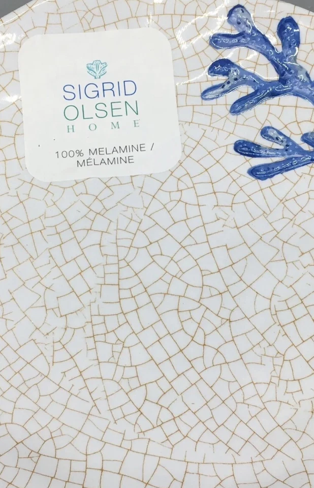 Juego de 2 piezas de melamina Sigrid Olsen Seashell 1 cena 1 plato de ensalada estrellas de mar de playa Foto 3 de 4