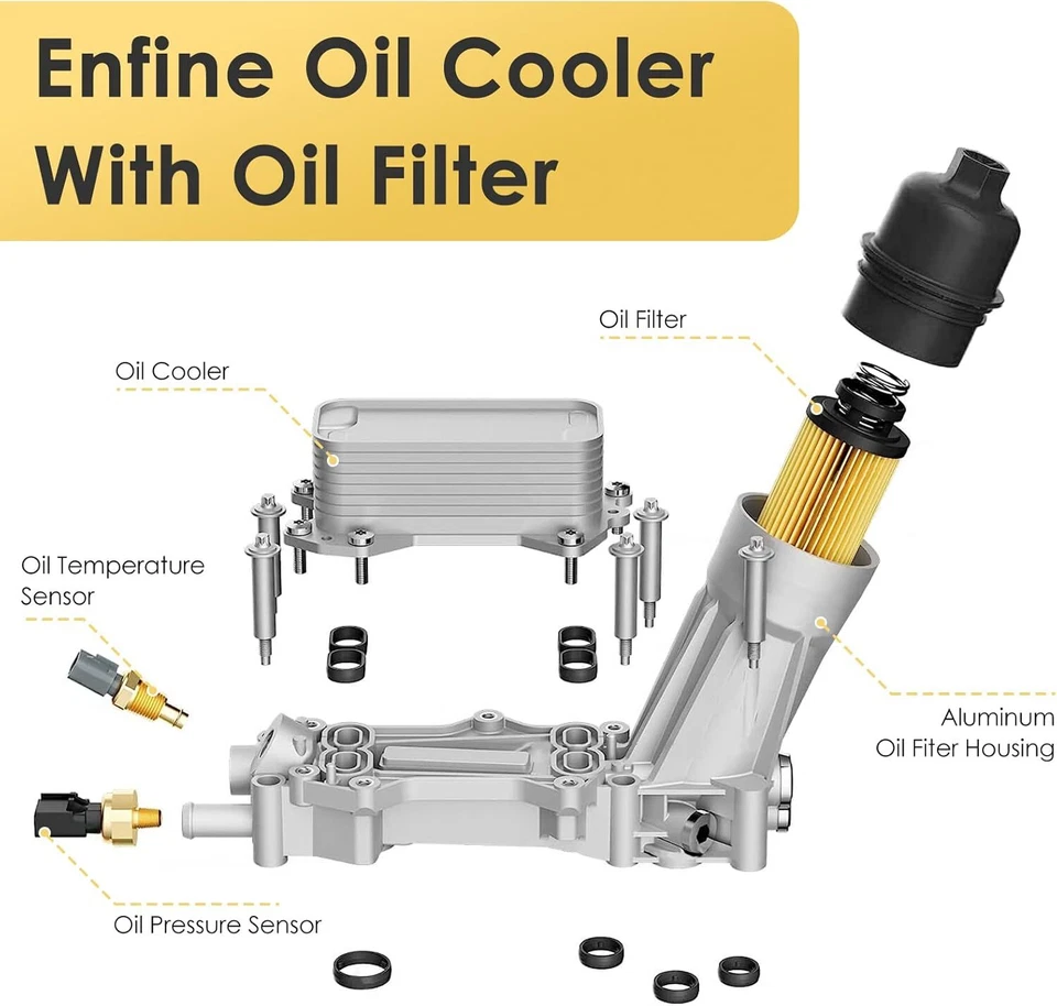 Корпус фильтра масляного охладителя двигателя в сборе подходит для Dodge Chrysler Jeep 2011-2016 3,6 л - Изображение 2 из 4