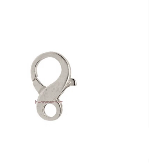 Figurine Gucci blanc 16 mm 14 carats 8 fermoir chaîne designer Infinity rhodium Italie