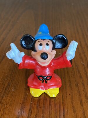 Vintage Mickey Mouse Fantasia Sorcerer's Apprentice PVC Figure Disney 1-7/8 