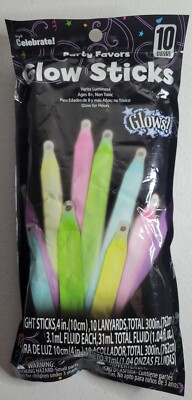 Party Favors Glow Sticks 10 Pieces 4 Inch Camping Concerts Night Clubs