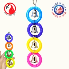 945 Four Ring a Ding Bird Toy parrot cage toys african grey amazon cockatiel pet