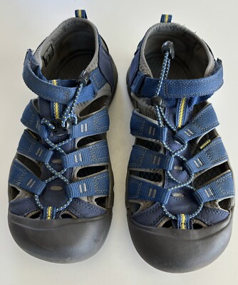 Keen Womens Blue Gray Lace Up Cut Out Hiking Sandals Shoes