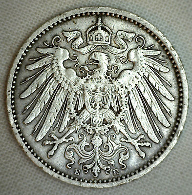 1908 E Germany Empire Mark KM#14 Silver Coin XF Extra Fine