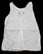 Antique baby dress gown white hand tatted lace edging tatting christening vtg