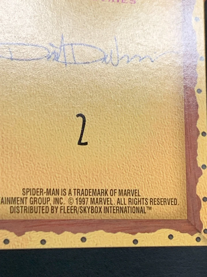 Spider-Man Dave Devries Fleer Masterpieces 2 Signed Card Skybox 1997 - Image 3 of 3