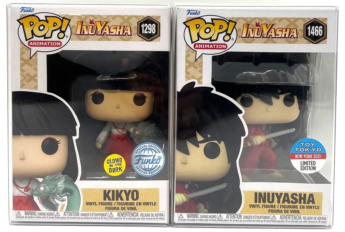 Funko Pop! InuYasha Kikyo GITD SE #1298 & Inuyasha Forma Humana TT NYCC 2023 #1466