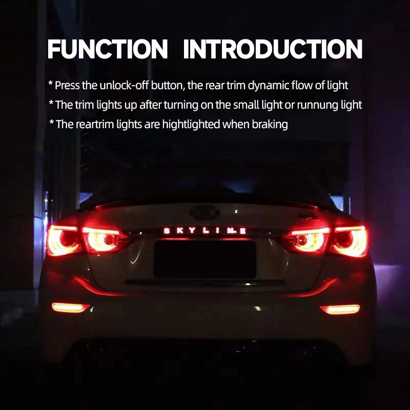 Для 2014-2017 Infiniti Q50 Q50S skyline светодиодный дым задний фонарь стоп-сигнал лампа - Изображение 3 из 4