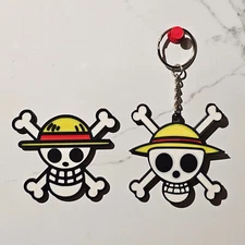 One Piece 3D Printed Magnet/Keychain, Straw Hat Pirates Jolly Roger Logo