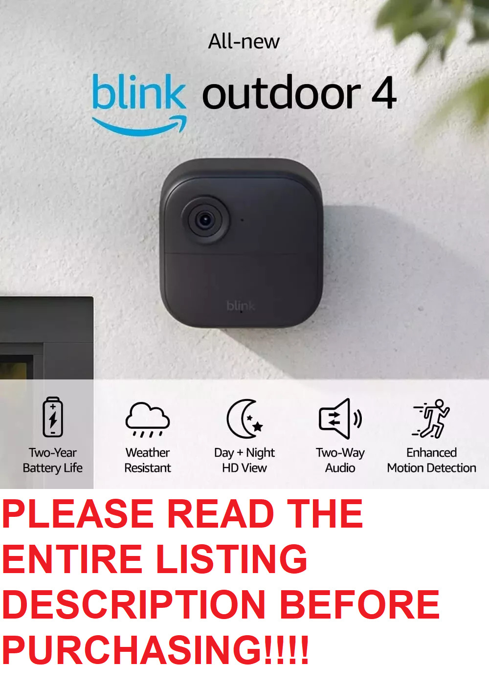 S L1600 Blink outdoor (4th gen) add-on home security camera | hd video work with xt1 xt2