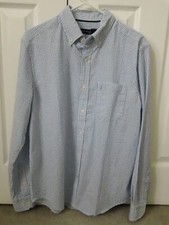 NWT Men's Size Medium Nautica L/S Button Front Striped Pocket Shirt