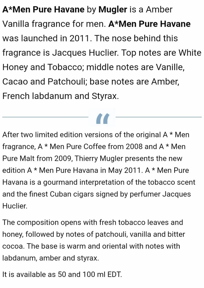 Mugler A*MEN Pure Havane 100ML EDT Discontinued Perfume (2016 Formula) - Image 4 of 4
