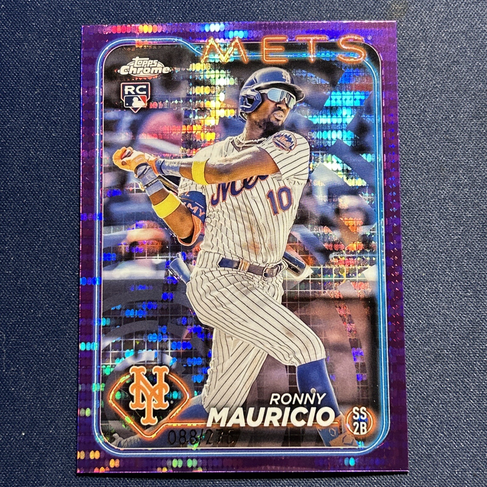 2024 Topps Chrome - Purple Sonar Refractor #28 Ronny Mauricio /275 (RC)