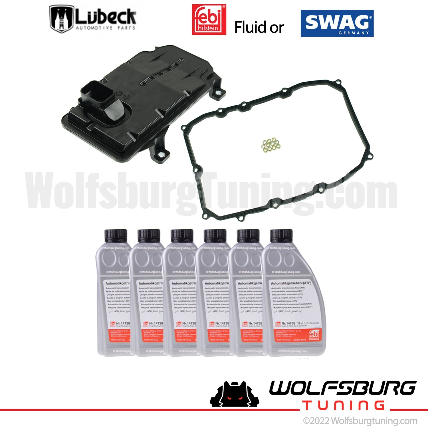VW Audi Q7 Touareg Transmission Pan Gasket Filter Fluid Kit 0C8 OC8 ...