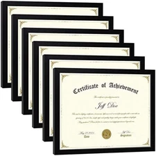 Document Frame, Wood Certificate Frame 8.5 x 11 Multi-Pack, Diploma Frame 6 P...