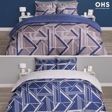 Image of Geo Duvet Cover Set Quilt Pillowcase Bedding Abstract Reversible Double Bed King