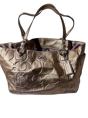 バッグ Coach Embossed Leather Signature Handbag s-l400.jpg
