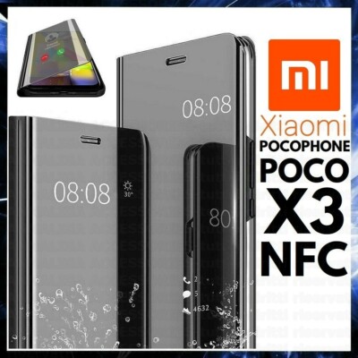 FLIP COVER FOR XIAOMI POCOPHONE LITTLE X3 NFC MIRROR CASE CLEAR VIEW 360°
