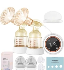 Portable Double Electric Wearable Breast Pump Hands-free, 4 Mode Low Noise