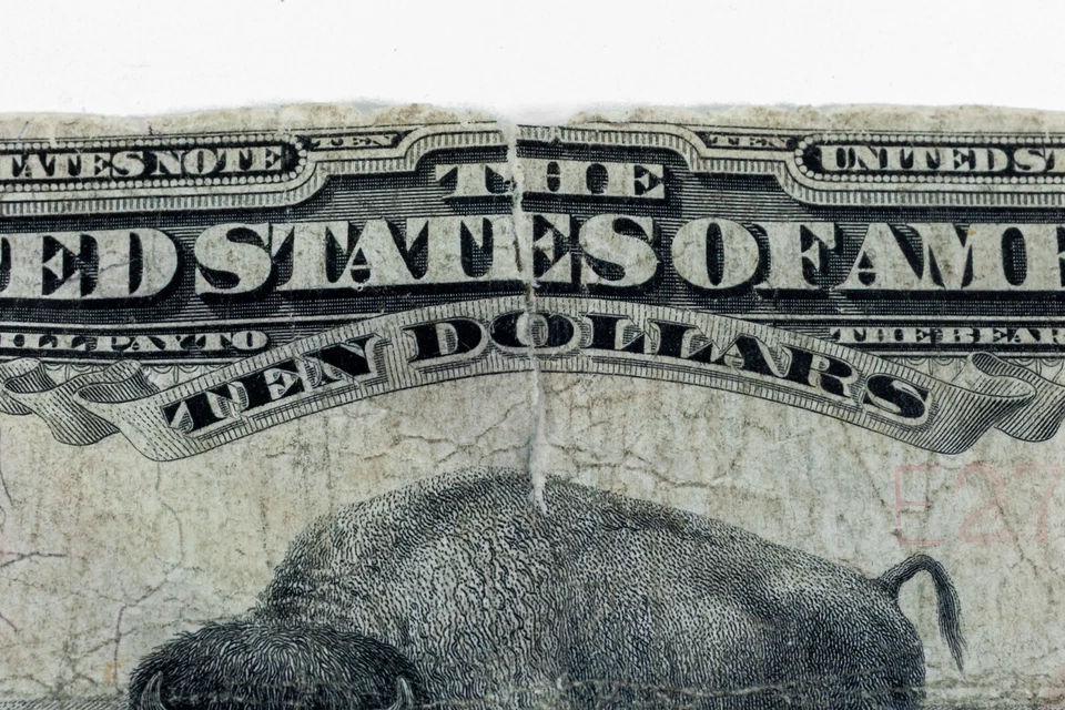 Series of 1901 Bison $10 United States Note in About Good Condition FR#122m Mule - Image 3 of 3