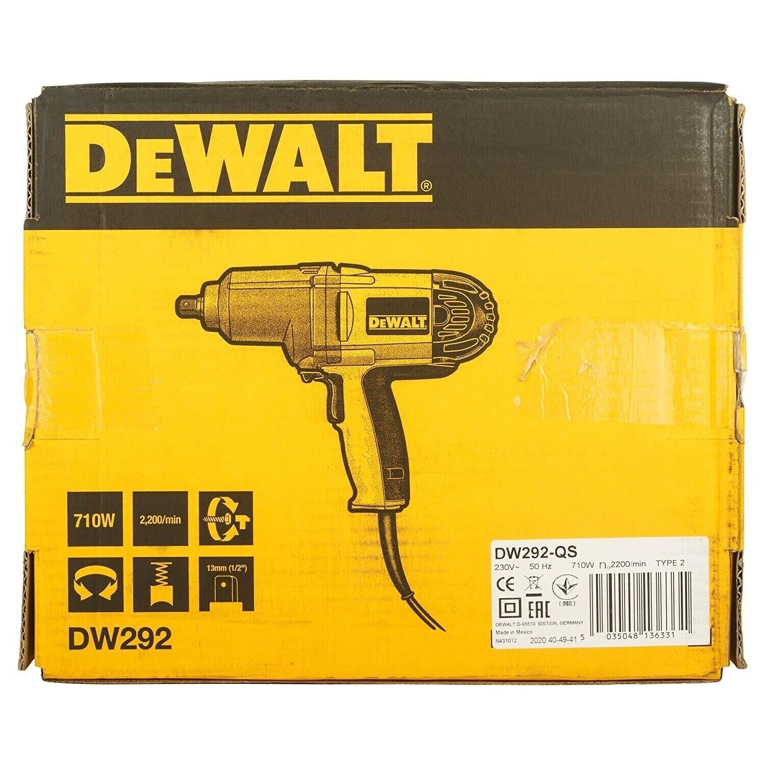 Dewalt 710W 1/2 inch Heavy Duty Impact Wrench DW292QS 220V Express