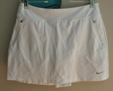 Nike Dri-Fit Tour Golf Performance Skirt Skort Womens Size M White Slash Pockets
